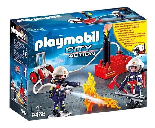 Juego Playmobil City Action Bomberos Con Bomba De Agua 3+ Cantidad de piezas 40