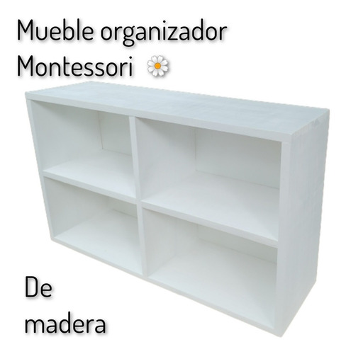 Mueble Montessori,madera, Blanco, Cubos