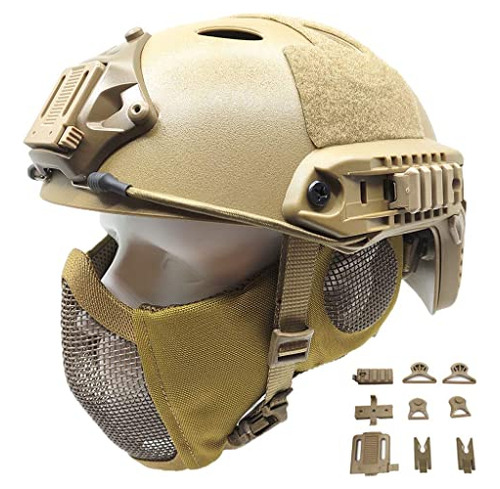 Tactical Airsoft Fast Helmet Pj Type And Metal Mesh Mask Dob