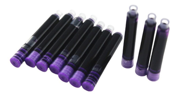 18 unidades color morado Diamina pluma estilográfica cartuchos de tinta 