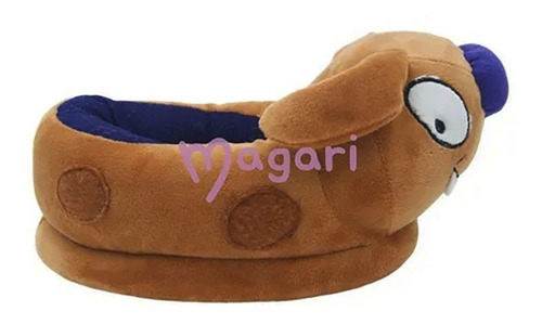 Pantuflas Gato Perro Catdog Marrón Cómodas Pantufla