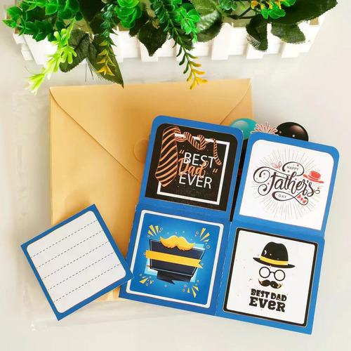 3 Tarjeta Del Día, Tarjeta Del Mejor Papá En Caja, Tarjeta