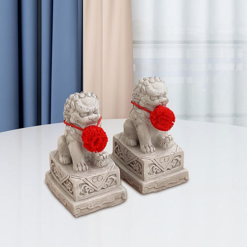5 Paquete De 5-6 2 Estatuas De Piedra De Perros Fu 5 Piezas