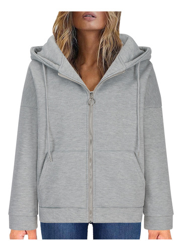 Sudaderas Con Capucha R Para Mujer, Chaqueta De Color Liso C