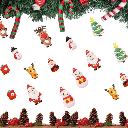 A 24 Piezas Mini Adornos Navideños, Para Manualidades