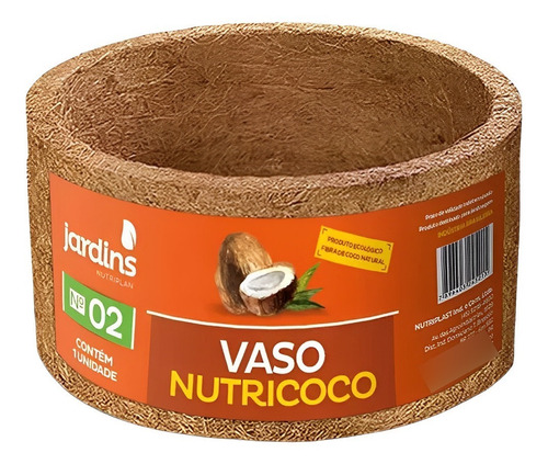 Vaso De Fibra Coco N° 2 Nutricoco 9,5cmx16cm