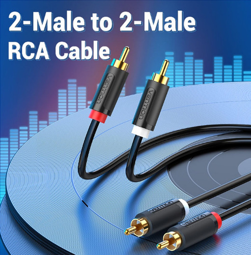 Cable Audio Stereo 2 Rca Doble (2m) Original Dj Oro Mp3