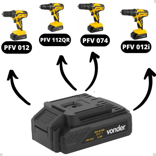 Bateria Vonder Pfv012 E Pfv012i Parafusadeira Furadeira