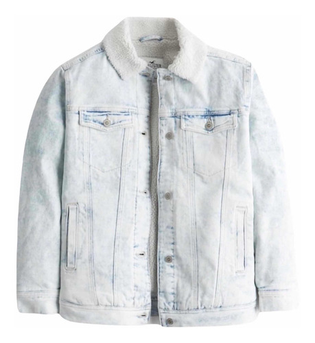 Campera Hollister De Denim Con Forro De Sherpa