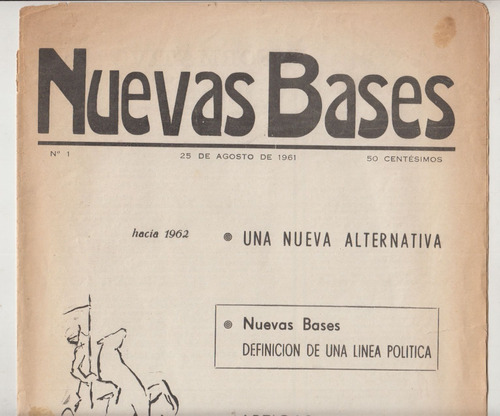 1961 Izquierda Nacional Semanario Nuevas Bases N° 1 Uruguay
