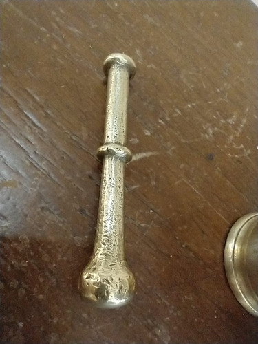 Antiguo Mortero Miniatura Con Pilón De Bronce