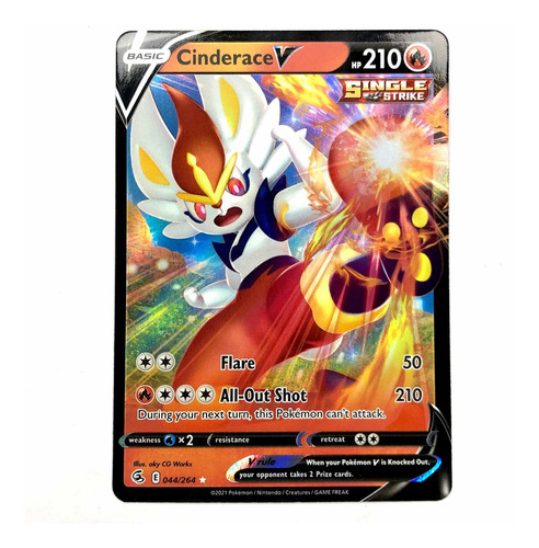 Cinderace V 44/264 - Ultra Rare Pokémon Tcg Fusion Strike (Usado)