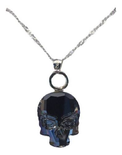 Colgante Skull En 14 Mm, Made With Swarovski, Base Plata