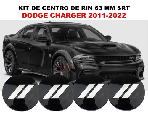 Kit De 4 Centros De Rin Charger Srt 2011-2022 63 Mm Negro
