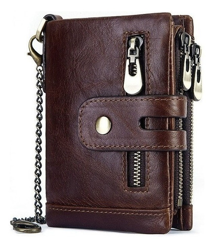 Cartera De Piel Con Cadena Antirrobo [u]