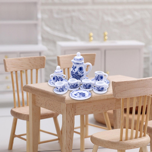 15x Casa De Muñecas Juego De Té En Miniatura Estilo A
