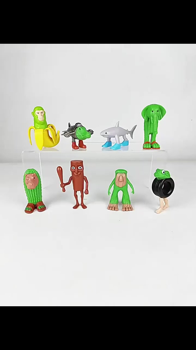 Set De 8 Figuras Italian Brainrot – Personajes De Memes Como Tiburón, Mono Y Rana, Divertidos Juguetes De PVC Para Niños Y Adultos (Kunaxku)