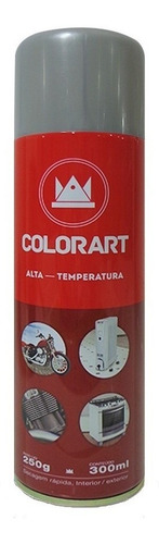 Tinta Spray Alta Temperatura Aluminio - 600ºc- Colorart