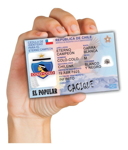 Cédula Carnet Tarjeta Equipos Fútbol Chileno