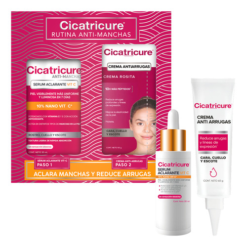 Cicatricure: Serum Vit C 30ml + Rosita Antiarrugas 60g