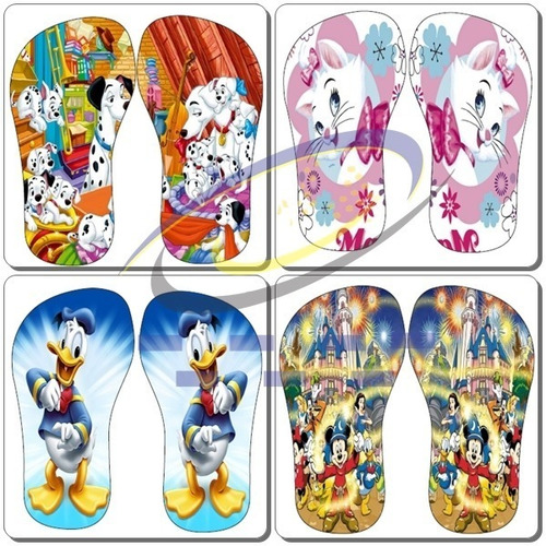 876 Artes Infantil Chinelos Sublimação Prontas P/ Imprimir