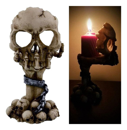 Esqueleto Cráneo Candelabro Decoraciones Halloween Terror