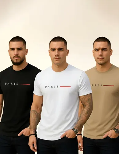 Kit 3 Camisetas Paris Masculinas