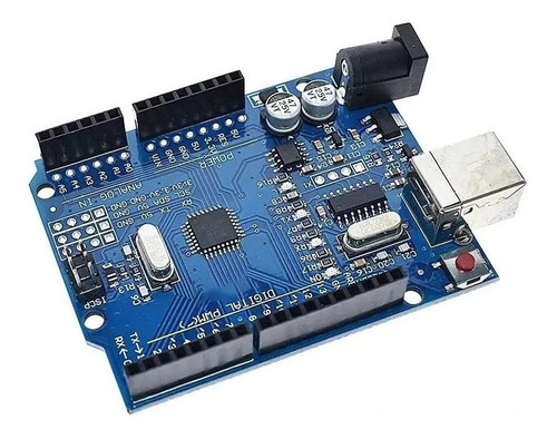 Imagen 3 de 5 de Placa Arduino Uno R3 Atmega328 Ch340 Iot Atmel + Cable Usb