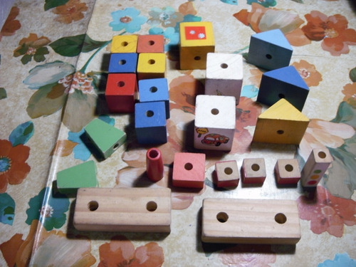 Bloques Cubos De Madera 23 Apilable 4,5x 4,5 .juguete