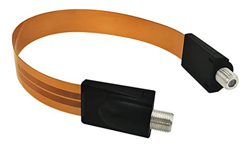Cable Plano Coaxial Para Ventana  Conector F Con Alimentació
