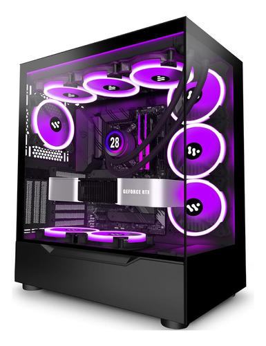 Funda Para Pc 4 Pwm Argb Fans E Atx Mid Tower Gaming Compute