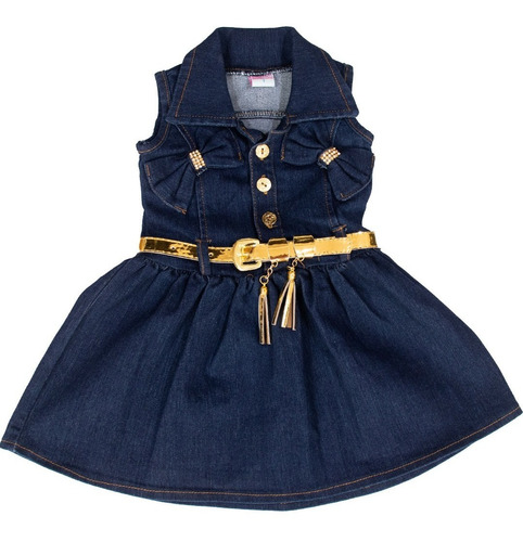 Vestido Lazo Mezclilla Para Toddler Niña