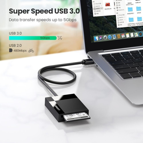 Lector Tarjeta De Memoria Compact Flash Sd Cf Usb 3.0 Ugreen