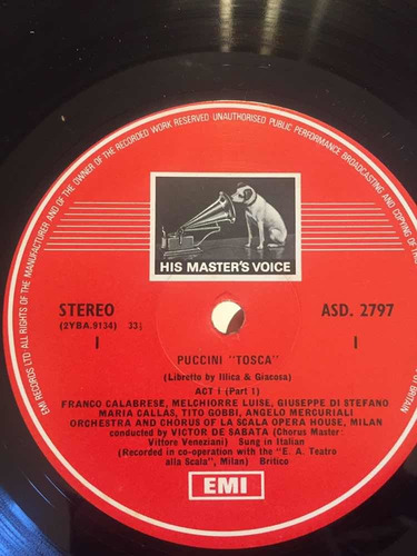 Teatro Alla Scala Tosca Callas Di Stefano Disco Vinilo Lp (Usado)