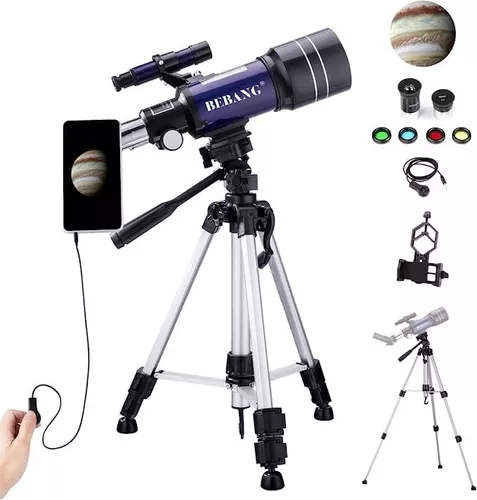 Telescopio para niños principiantes y adultos, telescopio refractor de  astronomía de 2.756 in con trípode ajustable, regalo perfecto para niños