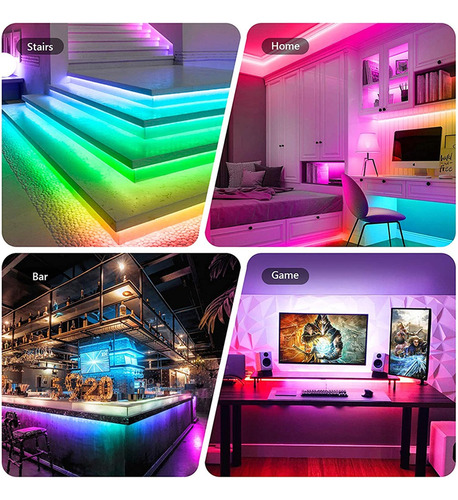Cinta Tira De Luz Led Rgb Flexible Decoración 5m Control