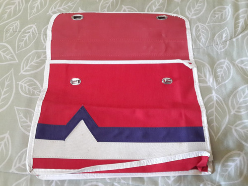 Cartera Maletín Antiguo Tela Con Manija De Taiwan Bolso