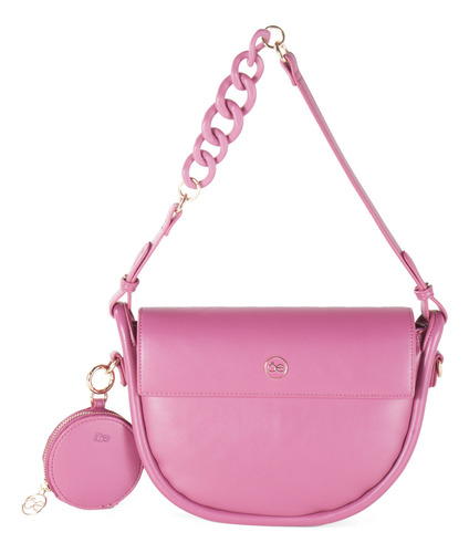 Bolsa Baguette Cloe Para Mujer Con Monedero Asa Corta Color Fucsia