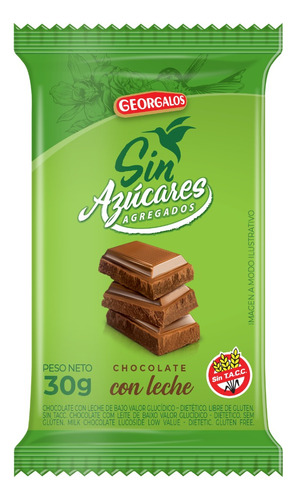Chocolate Georgalos Sin Azúcar - Caja X 12un