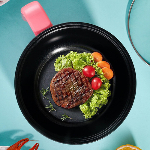 Mini Olla Caliente Eléctrica Para Fideos, Con Vaporera Rosa