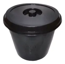 Comprar 5 Cestos Con Tapa-tacho De Basura Residuos Plástico 7 Litros Color Tacho Negro Con Tapa De Color
