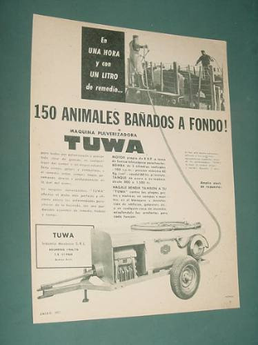 Publicidad Tuwa Maquina Pulverizadora 1 Hs 1 Lt Motor 8 Hp