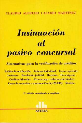 Libro Insinuación Al Pasivo Concursal