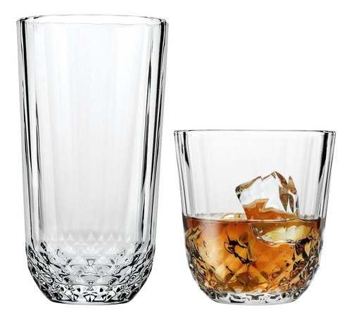 Vaso Copa Agua Tragos Whisky Vidrio Set X 12 Unid Diony Pasa