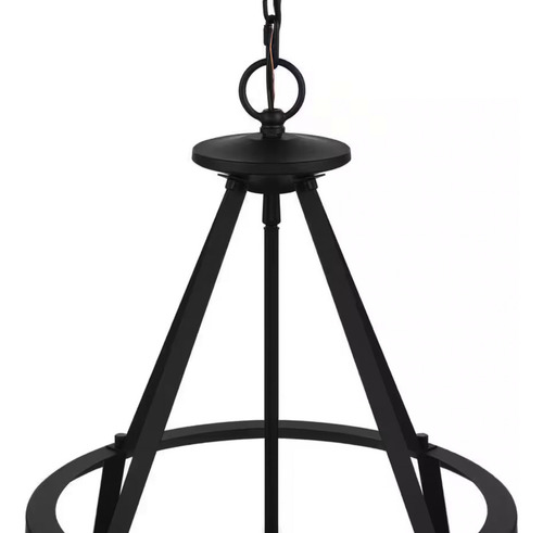 Lampara De Techo Colgante Negro Mate 4 Luces 20