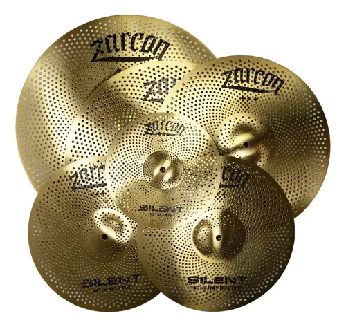 Kit de pratos Zarcon Silent Set-E com splash, hihat, crash, ride
