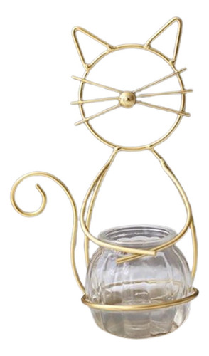 Florero Hidropónico Para , Macetero De Cristal De Oro