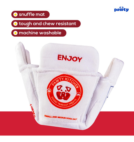 Caja De Comida China Pawty Juguete De Olfateo Para Perros Blanco