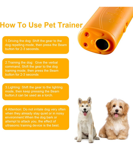 Ahuyentador De Perros Por Ultrasonido Con Led Y Entrenador
