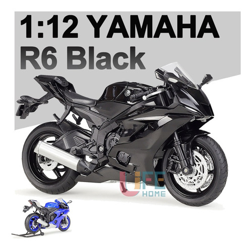 Yamaha R6 1:12 Miniatura Metal Moto Con Base